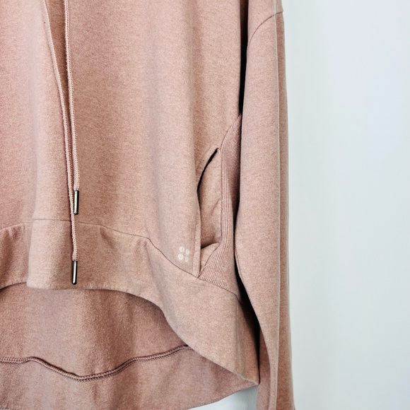 Sweaty Betty Pink Oversized High Neck Logo Dip Hem Yoga Gym Hoodie UK M - Picture 2 of 12